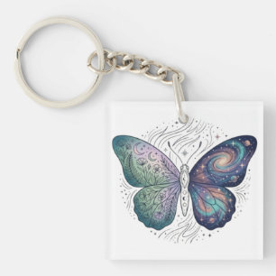 Cosmic Butterfly Celestial Nature Aesthetic Keychain