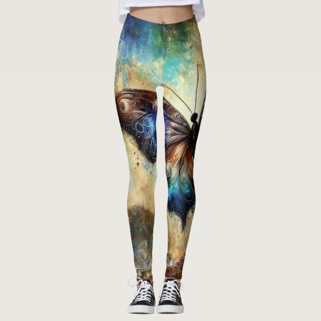 Cosmic Butterfly Fantasy Artwork Leggings (Front)