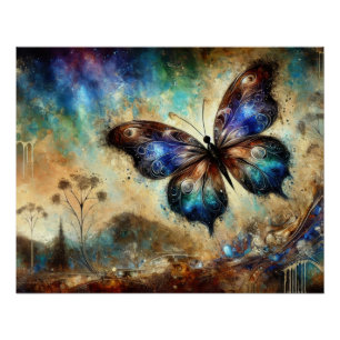 Cosmic Butterfly Fantasy Artwork Poster
