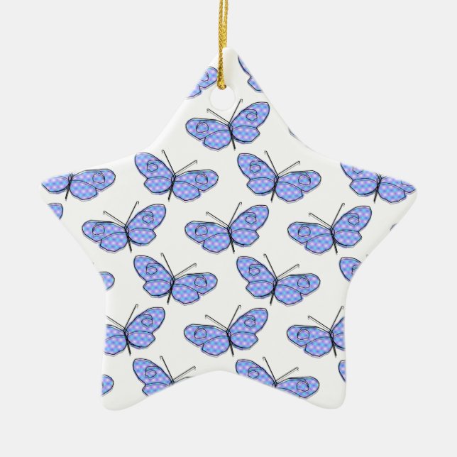 Cosmic Butterfly Pattern Ceramic Ornament (Front)