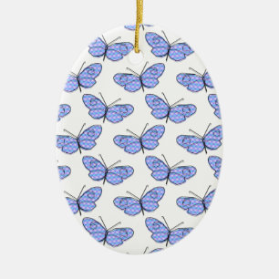 Cosmic Butterfly Pattern Ceramic Ornament