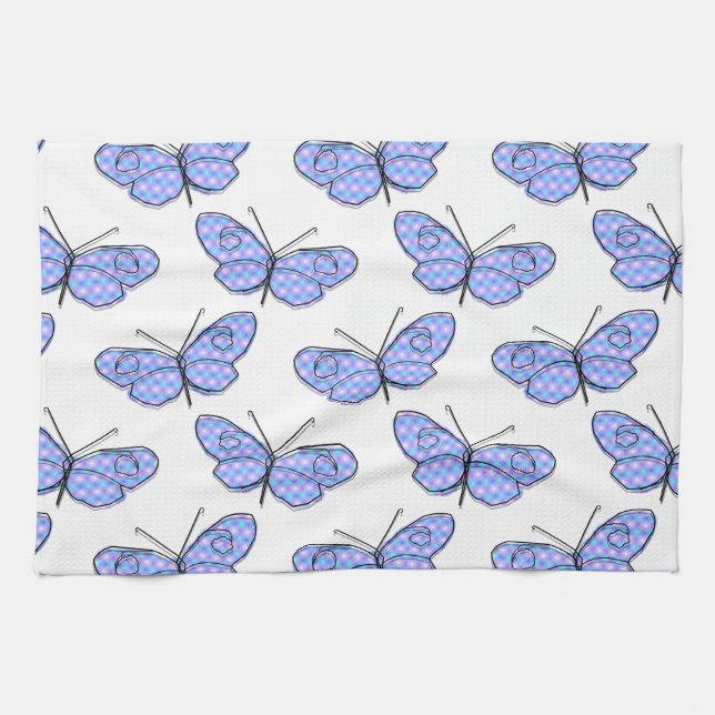 Cosmic Butterfly Pattern Kitchen Towel (Horizontal)