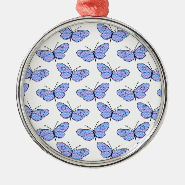 Cosmic Butterfly Pattern Metal Ornament (Front)