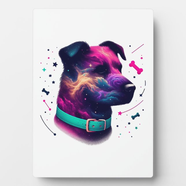 Cosmic Canine Graphic Tee Plaque (Front)