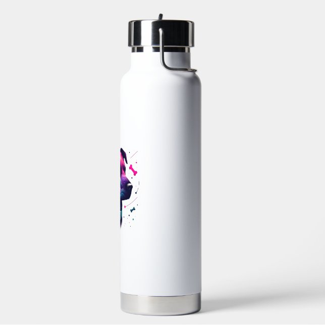 Cosmic Canine Graphic Tee Water Bottle (Left)