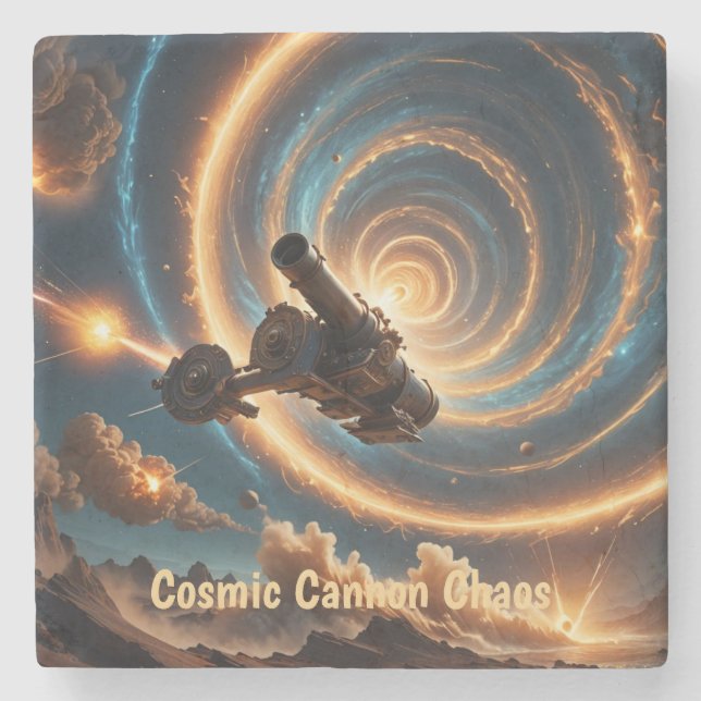 Cosmic Cannon Chaos Stone Coaster (Front)