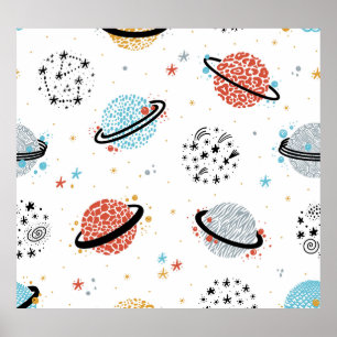 Cosmic Cartoons: Vintage Space Wonders Poster