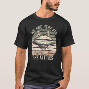 Cosmic Cat Abduction UFO Saucer Alien Abduction Hu T-Shirt