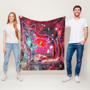 Cosmic Cat Alpha Fleece Blanket