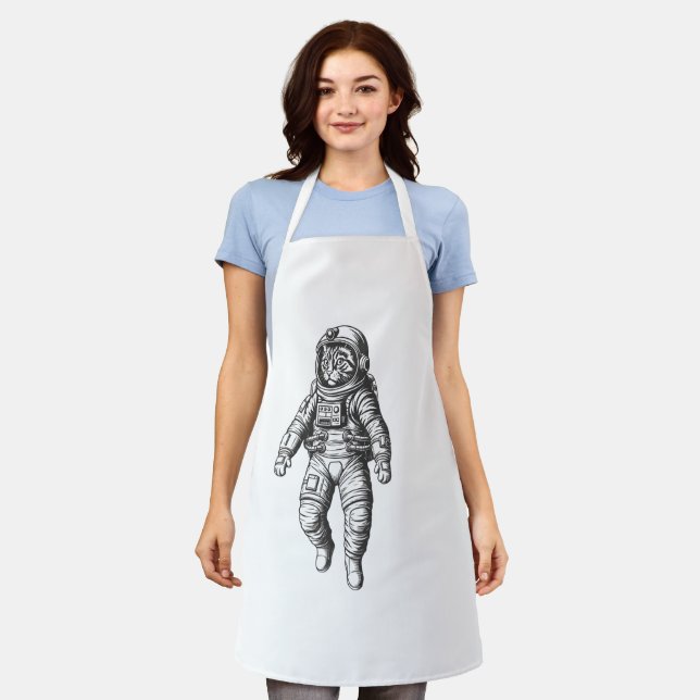 Cosmic Cat Astronaut Tee Apron (Worn)