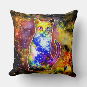 Cosmic Cat Beta Throw Pillow