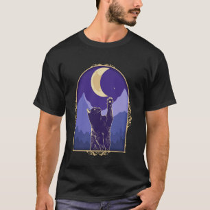Cosmic Cat Crescent Moon Star Mystical Celestial C T-Shirt