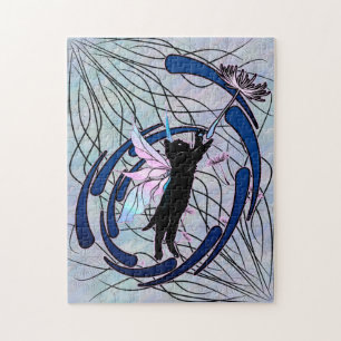 Cosmic Cat Dandelion Jigsaw Puzzle