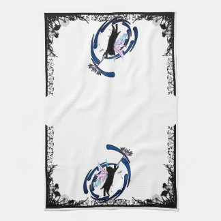 Cosmic Cat Dandelion Kitchen Towel