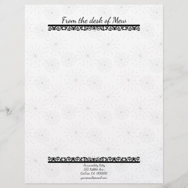 Cosmic Cat Dandelion Letterhead (Front)