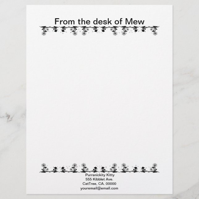 Cosmic Cat Dandelion Letterhead (Front)