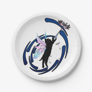 Cosmic Cat Dandelion Paper Plate