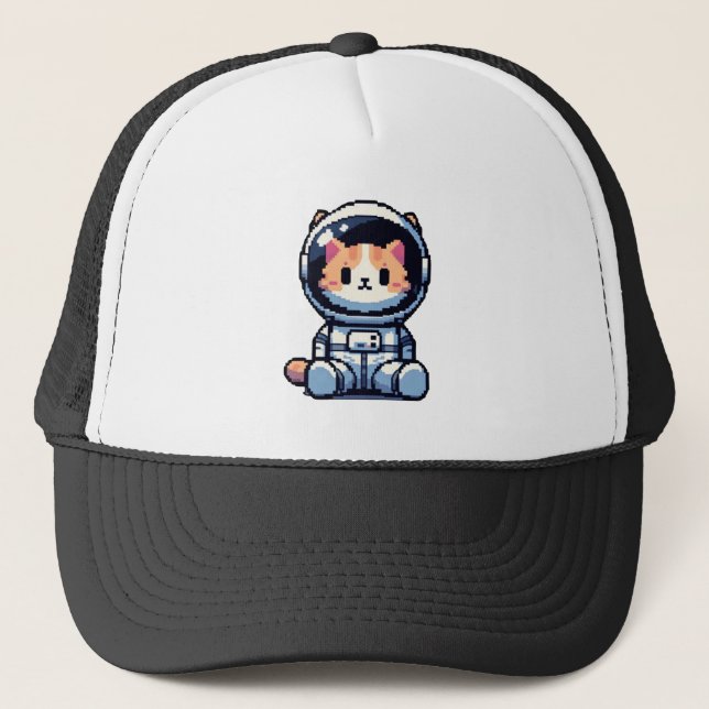 Cosmic Cat Explorer Trucker Hat (Front)