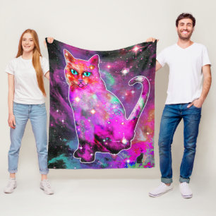 Cosmic Cat Iota Fleece Blanket