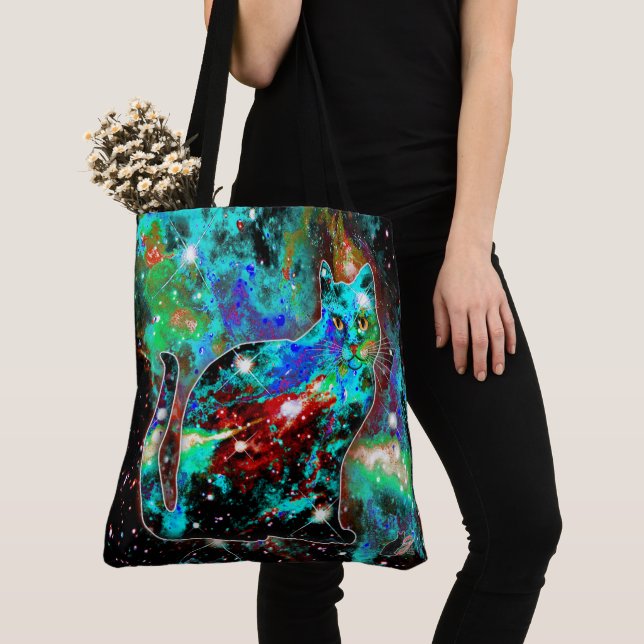 Cosmic Cat Lambda Tote Bag (Close Up)