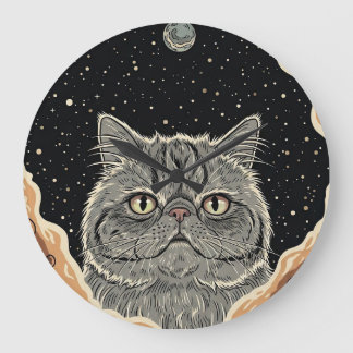 Cosmic Cat Large Clock