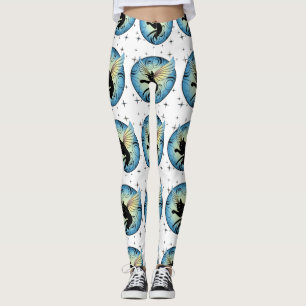 Cosmic Cat Moon and Stars Leggings