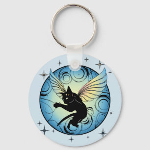 Cosmic Cat Moon Keychain