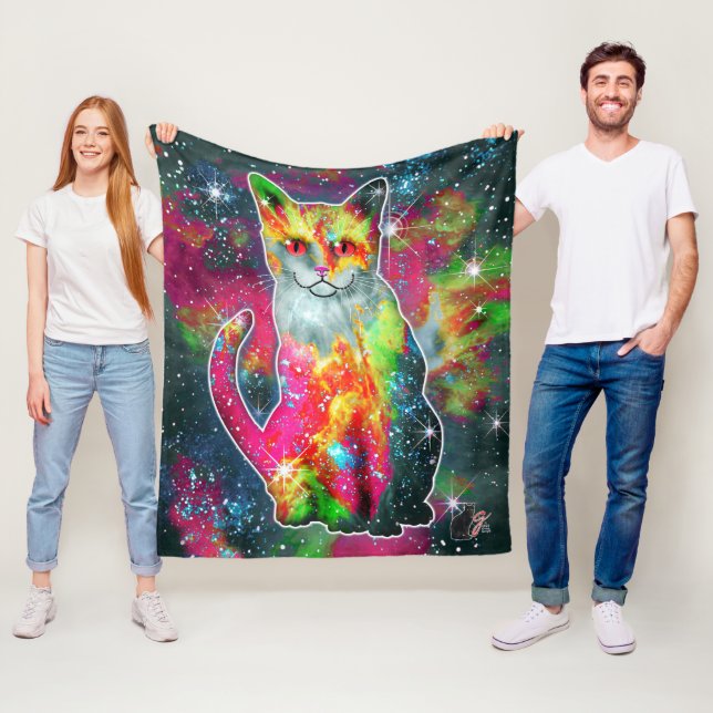 Cosmic Cat Omega Fleece Blanket (In Situ)