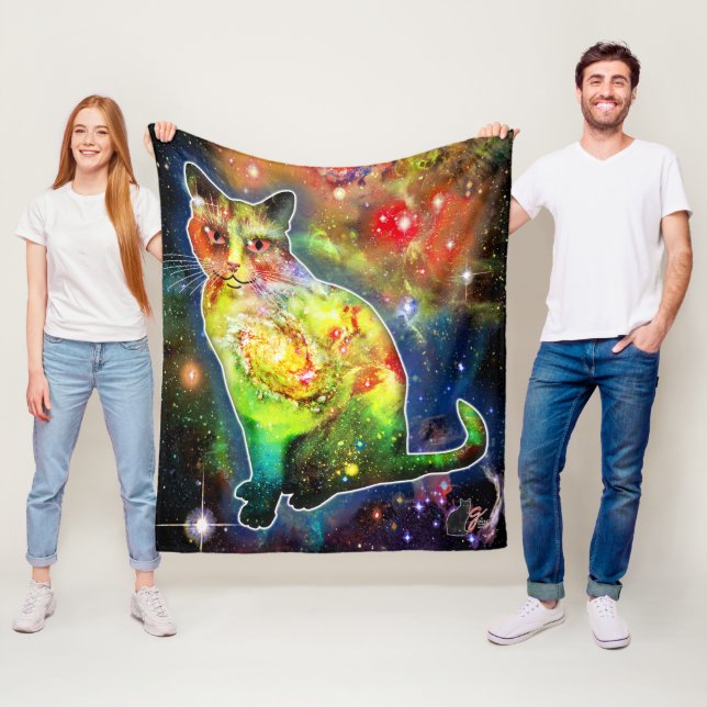 Cosmic Cat Omicron Fleece Blanket (In Situ)