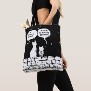Cosmic Cat Perspective Funny Cat Art Tote Bag