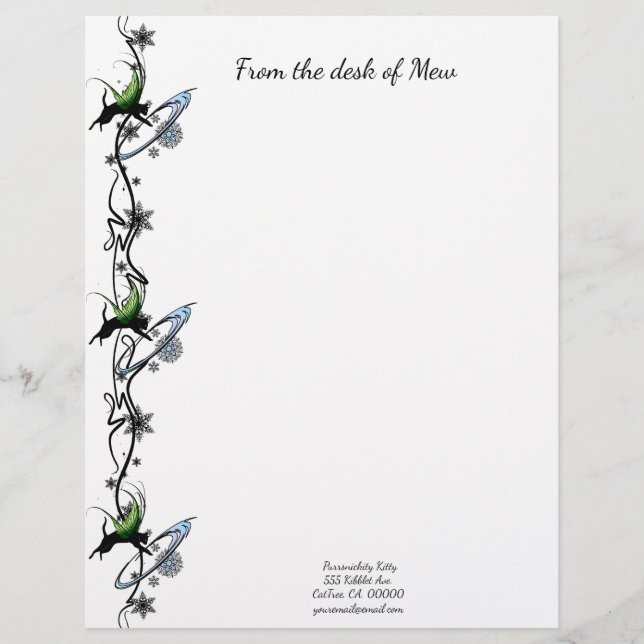 Cosmic Cat Snowflake Letterhead (Front)