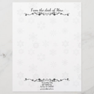 Cosmic Cat Snowflake Letterhead