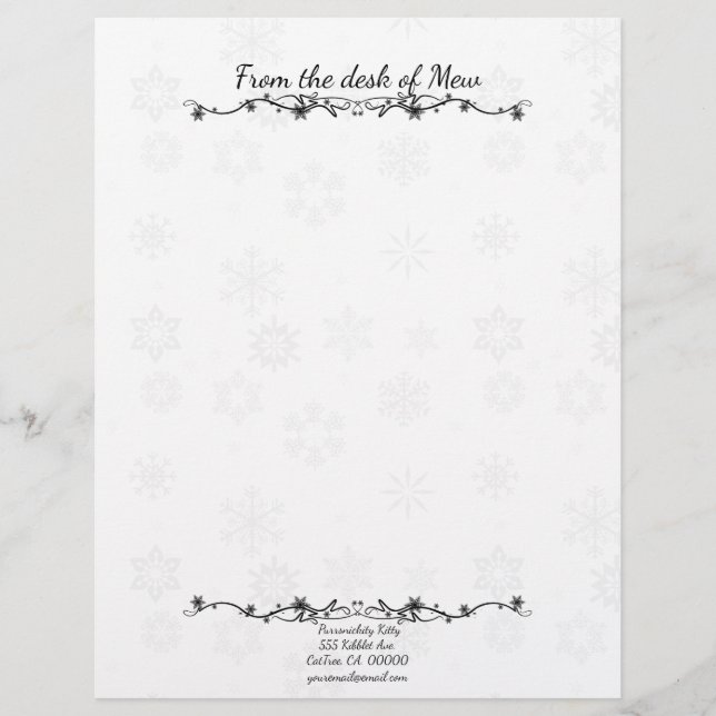 Cosmic Cat Snowflake Letterhead (Front)