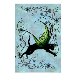 Cosmic Cat Snowflake Poster