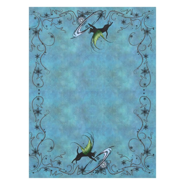 Cosmic Cat Snowflake Tablecloth (Front)