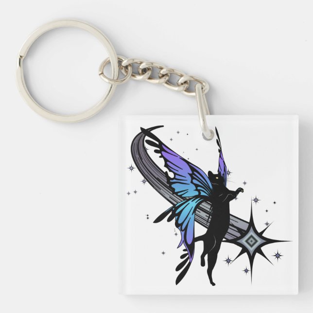 Cosmic Cat Star Keychain (Front)