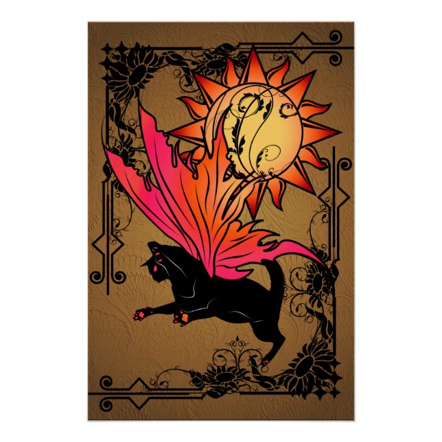 Cosmic Cat Sun Poster (Front)