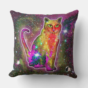 Cosmic Cat Zeta Throw Pillow