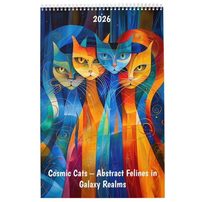 Cosmic Cats – Abstract Felines in Galaxy Realms Calendar (Cover)