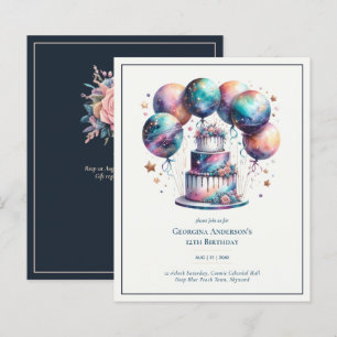 Cosmic Celestial Galaxy Starry Night Navy BIRTHDAY