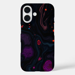 Cosmic Chaos: A Dark Abstract Landscape iPhone 16 Case