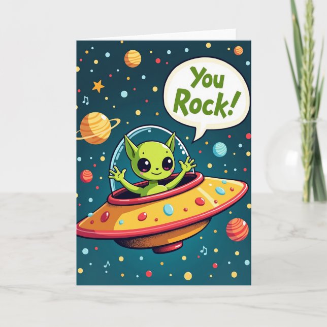 Cosmic Cheer Birthday Card (Front)