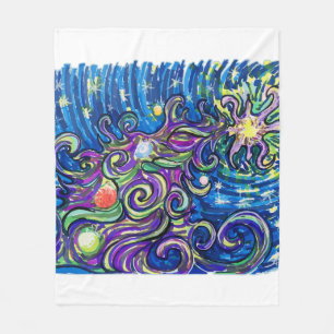 Cosmic Christmas Tree Fleece Blanket