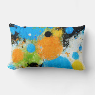 Cosmic Chromatic Splatter: Abstract Orbit Lumbar Pillow