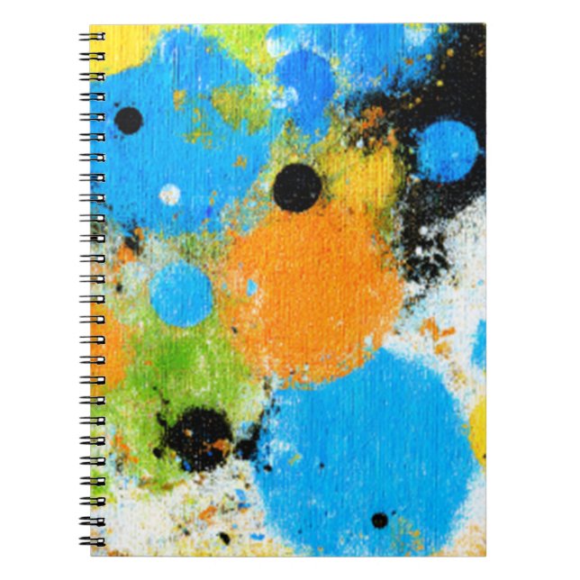 Cosmic Chromatic Splatter: Abstract Orbit Notebook (Front)