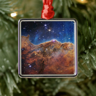 Cosmic Cliffs Carina Nebula Space Webb Telescope Metal Ornament
