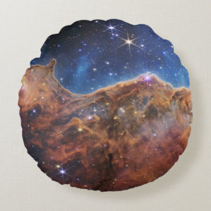 Cosmic Cliffs Carina Nebula Space Webb Telescope  Round Pillow
