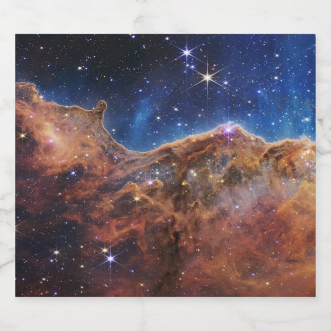 Cosmic Cliffs Carina Nebula Space Webb Telescope  Sparkling Wine Label (Single Label)