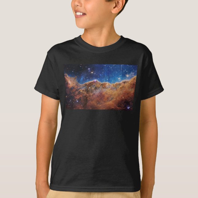Cosmic Cliffs Carina Nebula Space Webb Telescope  T-Shirt (Front)