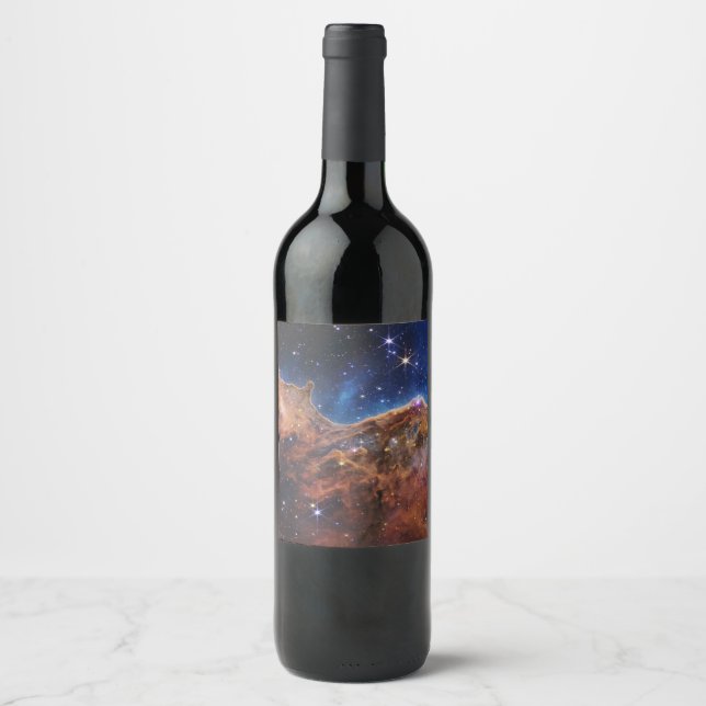 Cosmic Cliffs Carina Nebula Space Webb Telescope  Wine Label (Front)